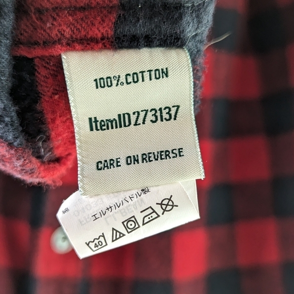 LL Bean Shirt Womens Large Red Black Buffalo Plaid Button Up Flannel Scotch - Picture 8 of 11
